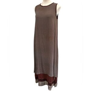 80’s Exotic brand layered silk sleeveless maxi dress